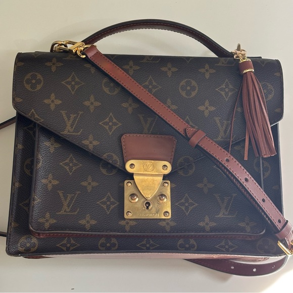 Louis Vuitton Handbags - Louis Vuitton Monceau 28 Brown Monogram Crossbody Purse Gold Hardware Vintage